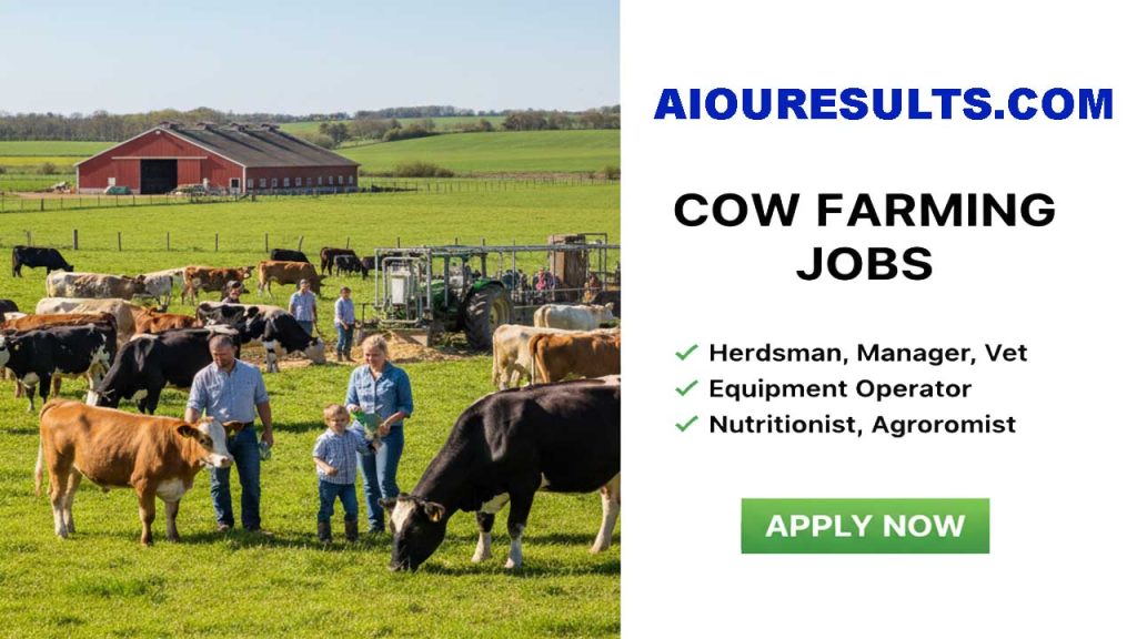 Cow Farming Jobs in America 2025 - Aiou Results