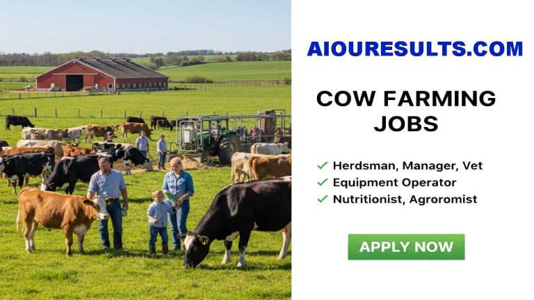 Cow Farming Jobs in America 2025 - Aiou Results